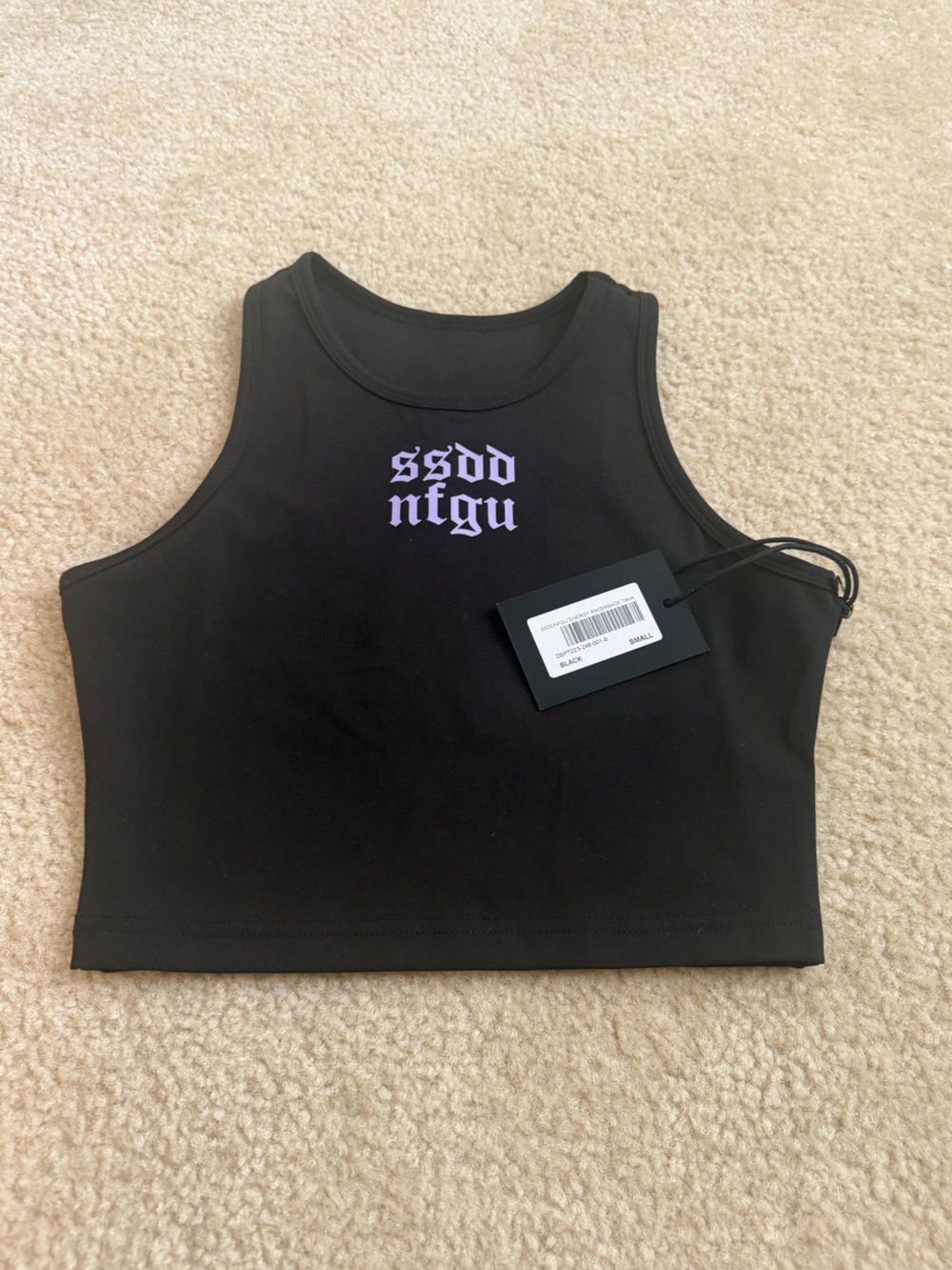 Darc Sport SHE SSDDNFGU Energy Cropped Racerback Tank Black Small NWT 274/500